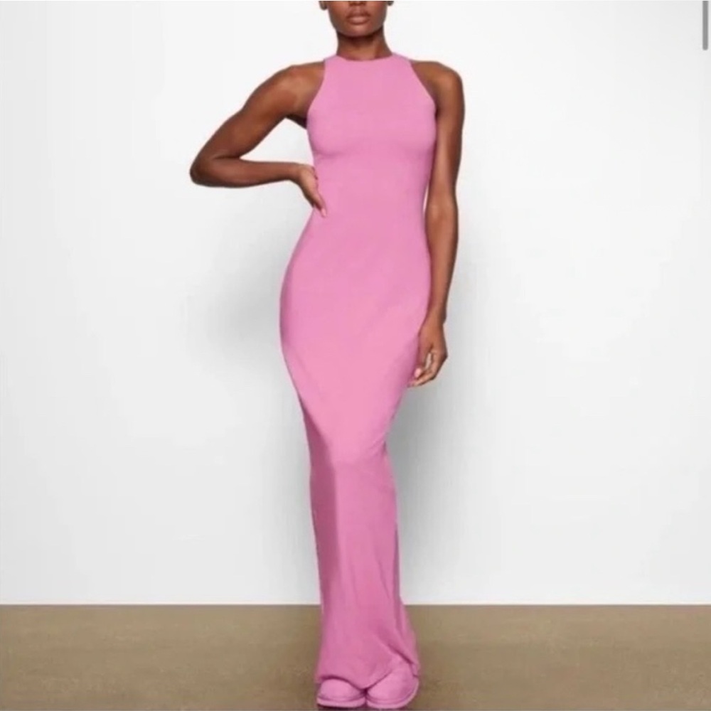 SKIMS Pink Sleeveless Maxi Dress